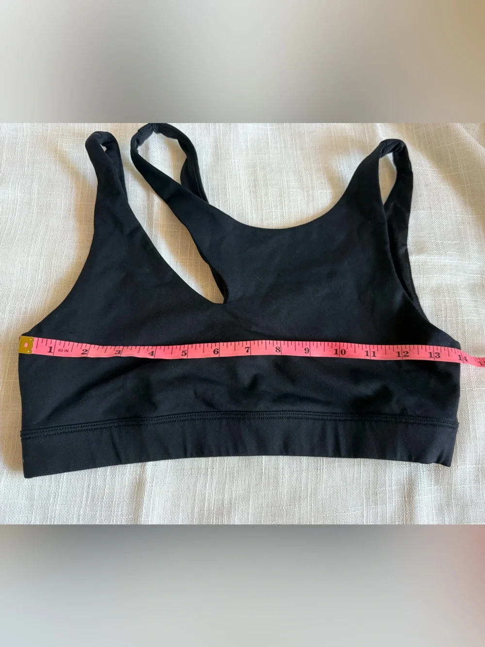 Alo Yoga 'Peak' Cutout Crop Top Sports Bra Black Asymmetrical Size Medium